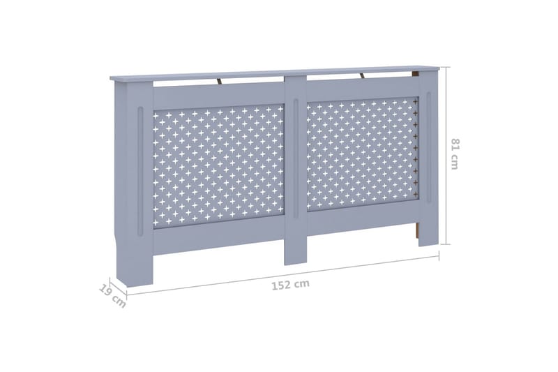 Radiatordeksel antrasitt 152x19x81 cm MDF - Hus & oppussing - Klimakontroll - Oppvarming