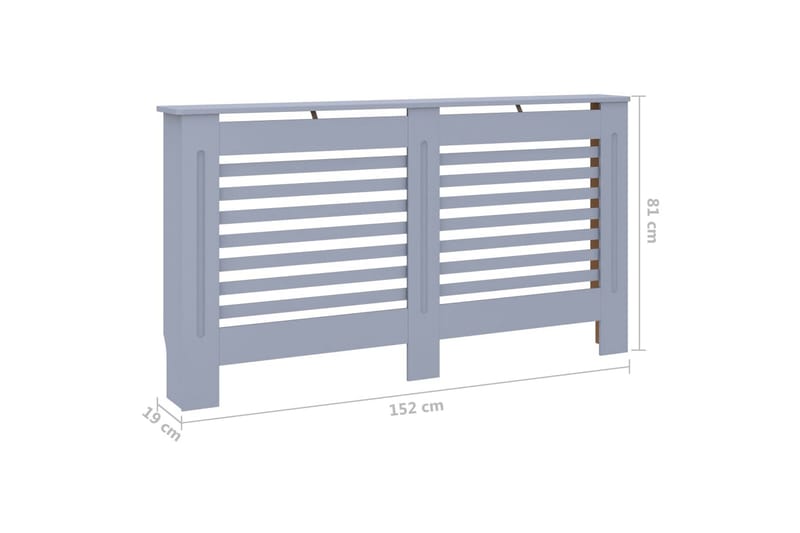 Radiatordeksel antrasitt 152x19x81 cm MDF - Hus & oppussing - Klimakontroll - Oppvarming