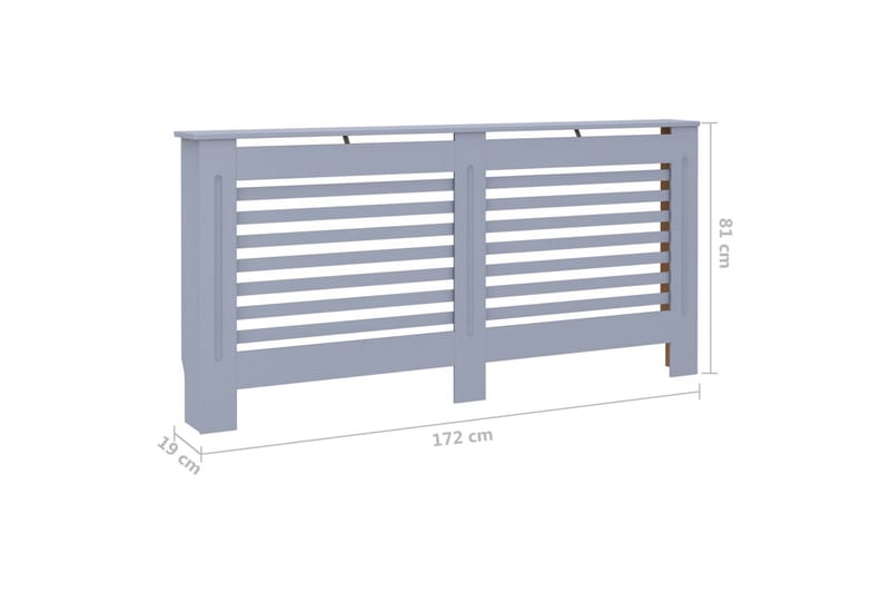 Radiatordeksel antrasitt 172x19x81 cm MDF - Radiatorskjuler