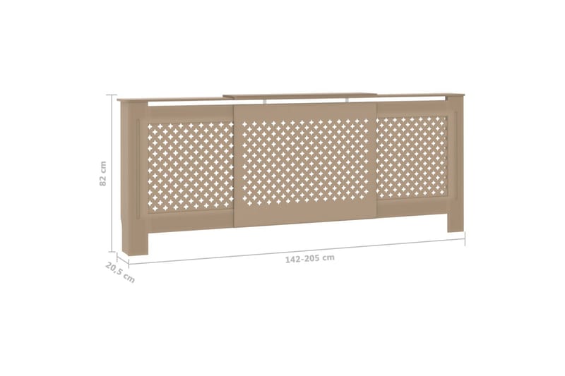 Radiatordeksel MDF 205 cm - Brun - Hus & oppussing - Klimakontroll - Oppvarming
