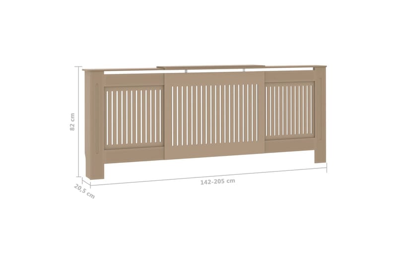 Radiatordeksel MDF 205 cm - Brun - Hus & oppussing - Klimakontroll - Oppvarming