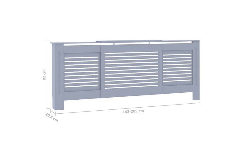 Radiatordeksel MDF grå 205 cm - Grå - Hus & oppussing - Klimakontroll - Oppvarming