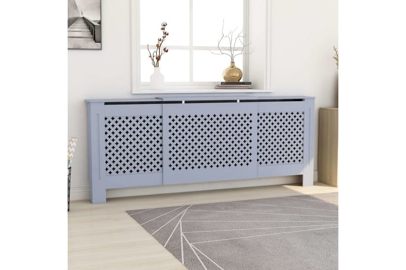 Radiatordeksel MDF grå 205 cm - Grå - Radiatorskjuler