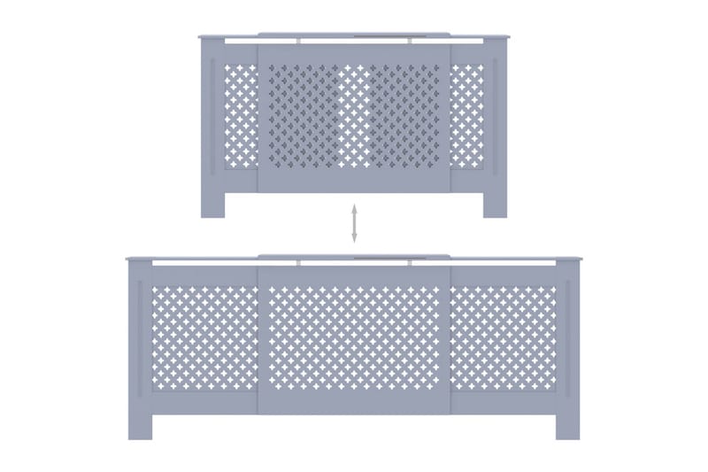 Radiatordeksel MDF grå 205 cm - Grå - Hus & oppussing - Klimakontroll - Oppvarming