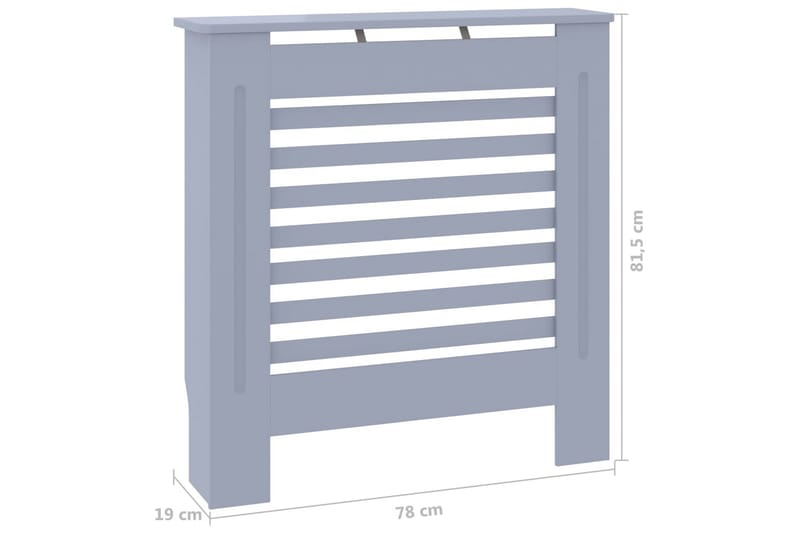 Radiatordeksel MDF grå 78 cm - Grå - Radiatorskjuler