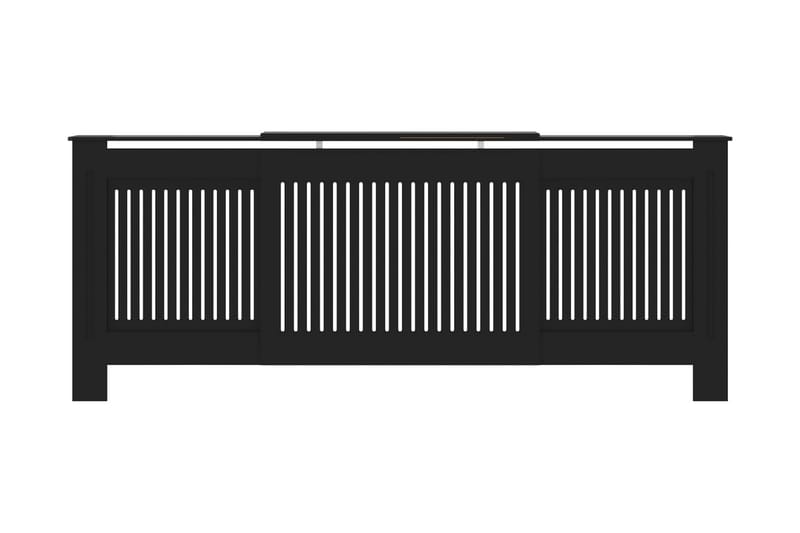 Radiatordeksel MDF svart 205 cm - Svart - Radiatorskjuler