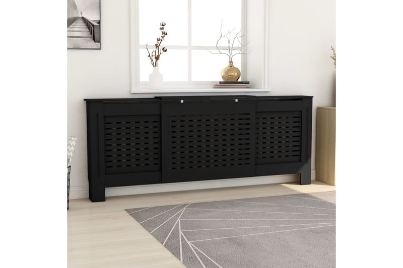 Radiatordeksel MDF svart 205 cm - Svart - Hus & oppussing - Klimakontroll - Oppvarming