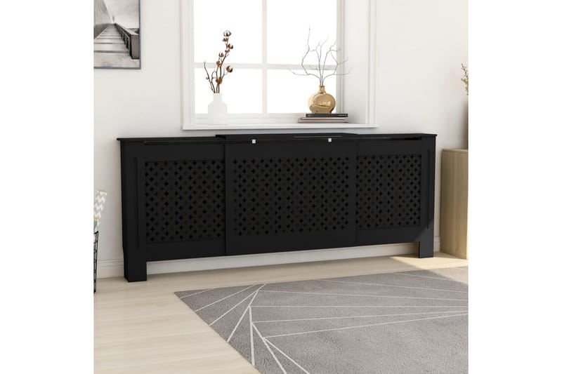 Radiatordeksel MDF svart 205 cm - Svart - Hus & oppussing - Klimakontroll - Oppvarming