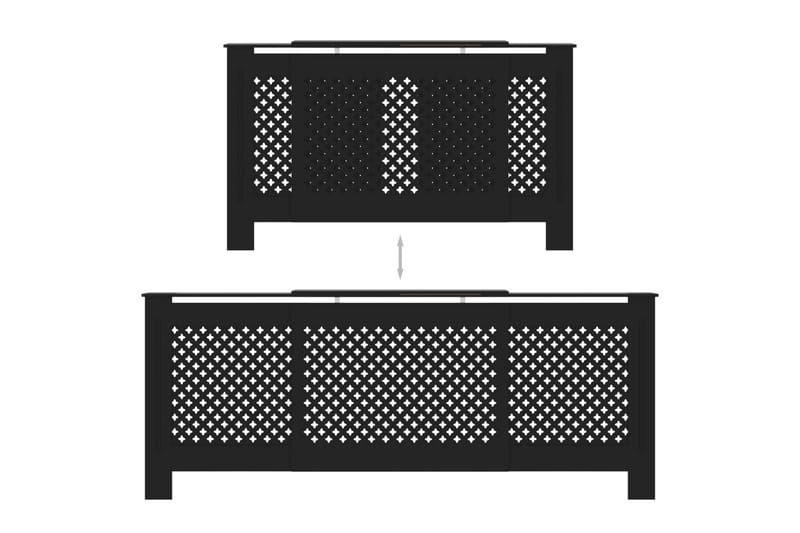 Radiatordeksel MDF svart 205 cm - Svart - Hus & oppussing - Klimakontroll - Oppvarming