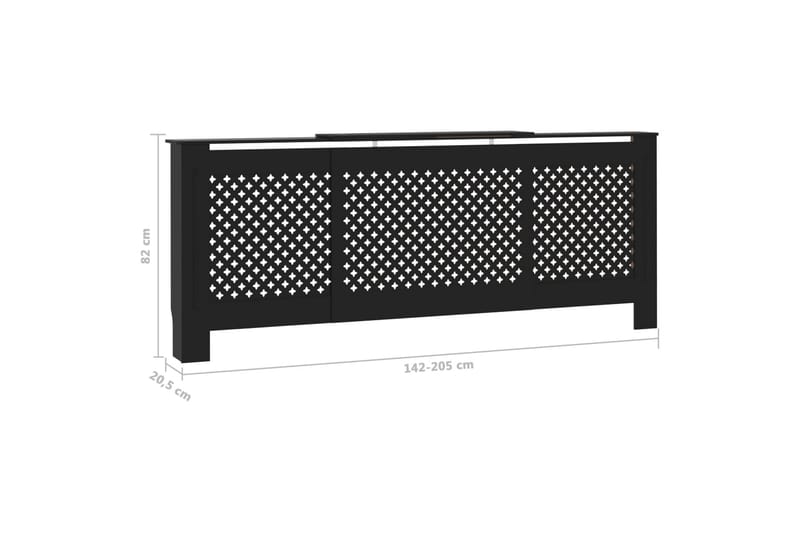 Radiatordeksel MDF svart 205 cm - Svart - Hus & oppussing - Klimakontroll - Oppvarming