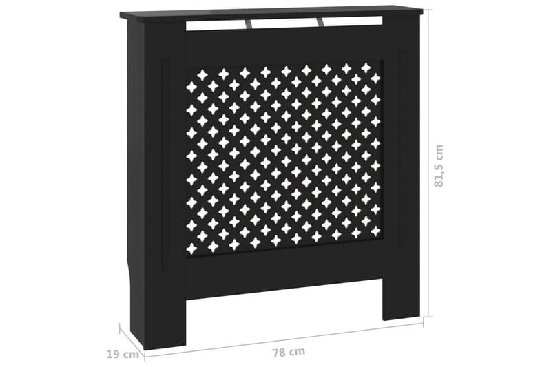 Radiatordeksel MDF svart 78 cm - Svart - Hus & oppussing - Klimakontroll - Oppvarming