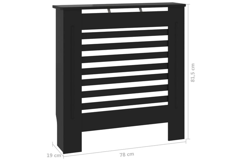 Radiatordeksel MDF svart 78 cm - Svart - Hus & oppussing - Klimakontroll - Oppvarming