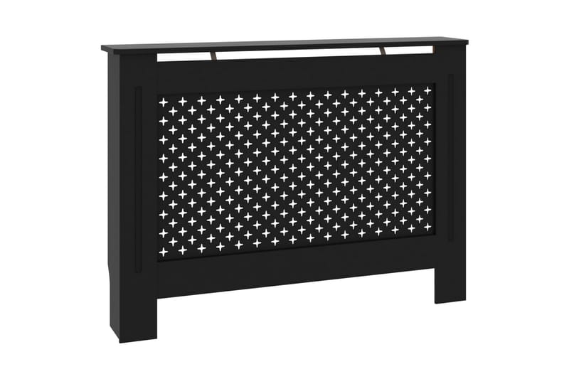 Radiatordeksel svart 112x19x81 cm MDF - Radiatorskjuler