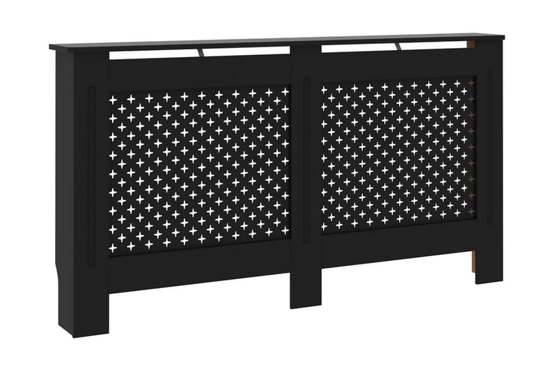 Radiatordeksel svart 152x19x81 cm MDF - Hus & oppussing - Klimakontroll - Oppvarming