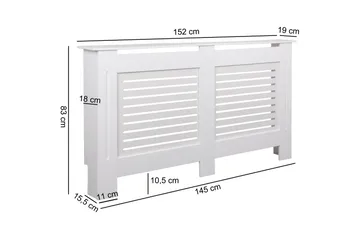 Wiemann Radiator Benk 152x19 cm - Hvit - Hus & oppussing - Klimakontroll - Oppvarming