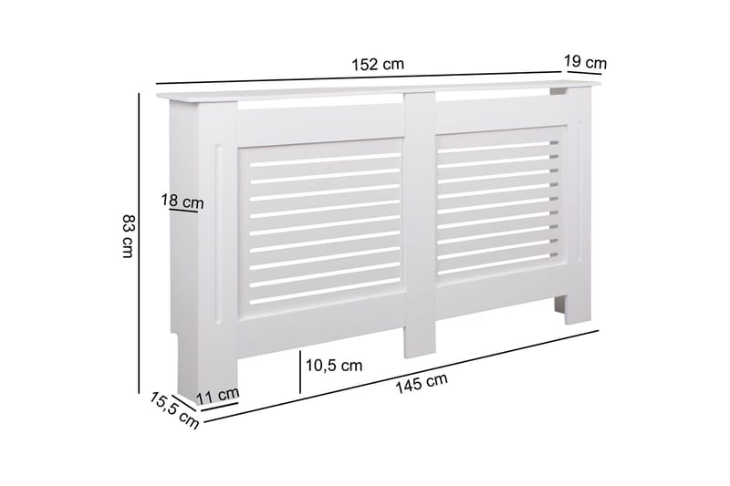 Wiemann Radiator Benk 152x19 cm - Hvit - Hus & oppussing - Klimakontroll - Oppvarming