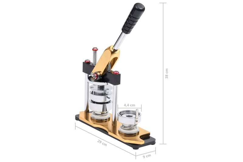 Buttonsmaskin med sirkelkutter roterende stempel 44 mm - Gull - Sirkelsag