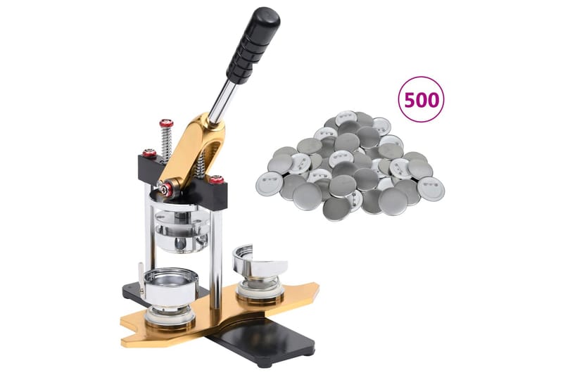 Buttonsmaskin 500 buttonsdeler med nål 25 mm roterende - Gull - Hus & oppussing - Verktøy & maskiner - Håndverktøy - Stifteverktøy & nagleverktøy