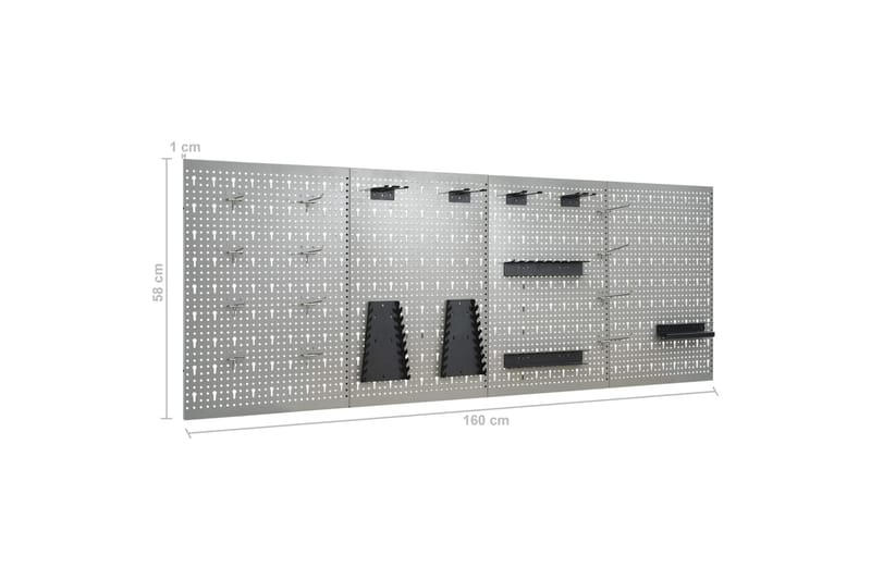 Verktøytavler for vegg 4 stk 40x58 cm stål - Hus & oppussing - Garasje & verksted - Garasjeinteriør & garasjeoppbevarin