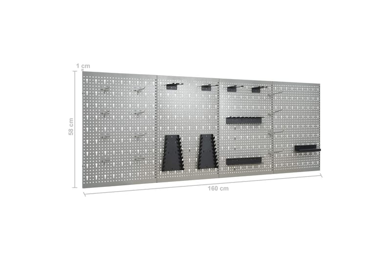 Verktøytavler for vegg 4 stk 40x58 cm stål - Verktøytavle - Garasjeinteriør & garasjeoppbevarin