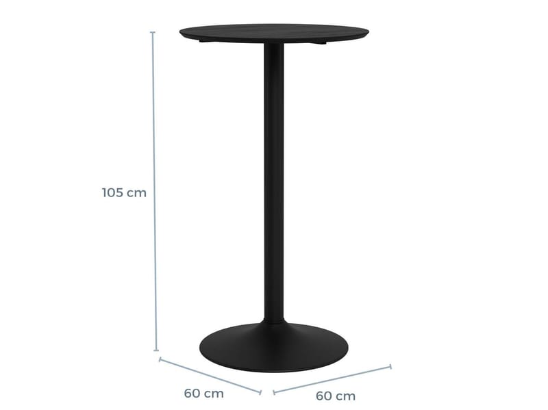 Barbord HOME4YOU Ibiza D60x105 cm svart ask - svart ask - Husholdning - Bar & vin - Barmøbler