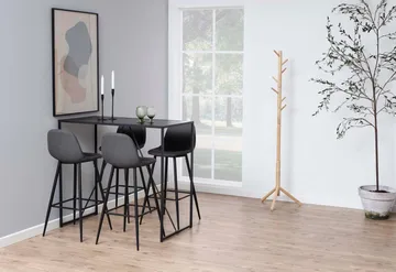 Barbord HOME4YOU Seaford 120x60x105 cm svart - svart ask - Husholdning - Bar & vin - Barmøbler