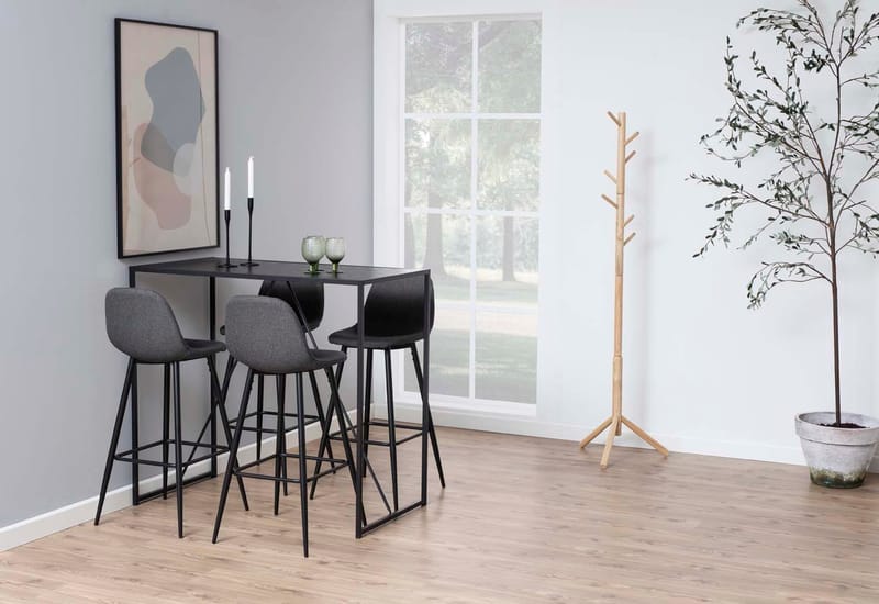 Barbord HOME4YOU Seaford 120x60x105 cm svart - svart ask - Husholdning - Bar & vin - Barmøbler