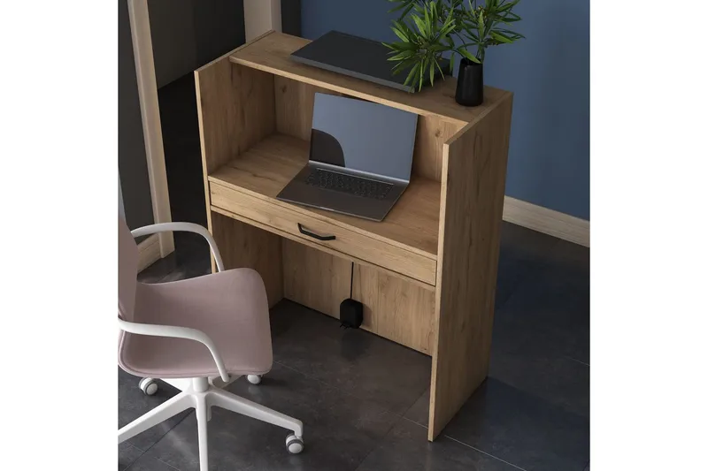 Resepsjonsbord Thornmere Valnøtt / Antrasitt - Rødfarget tre/Antrasitt - Husholdning - Bar & vin - Barmøbler - Bardisk