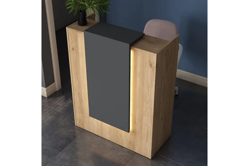 Resepsjonsbord Thornmere Valnøtt / Antrasitt - Rødfarget tre/Antrasitt - Husholdning - Bar & vin - Barmøbler - Bardisk