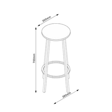 Barstol HOME4YOU Hannes 38x38x70 cm rustikk melamin - brun - Husholdning - Bar & vin - Barmøbler