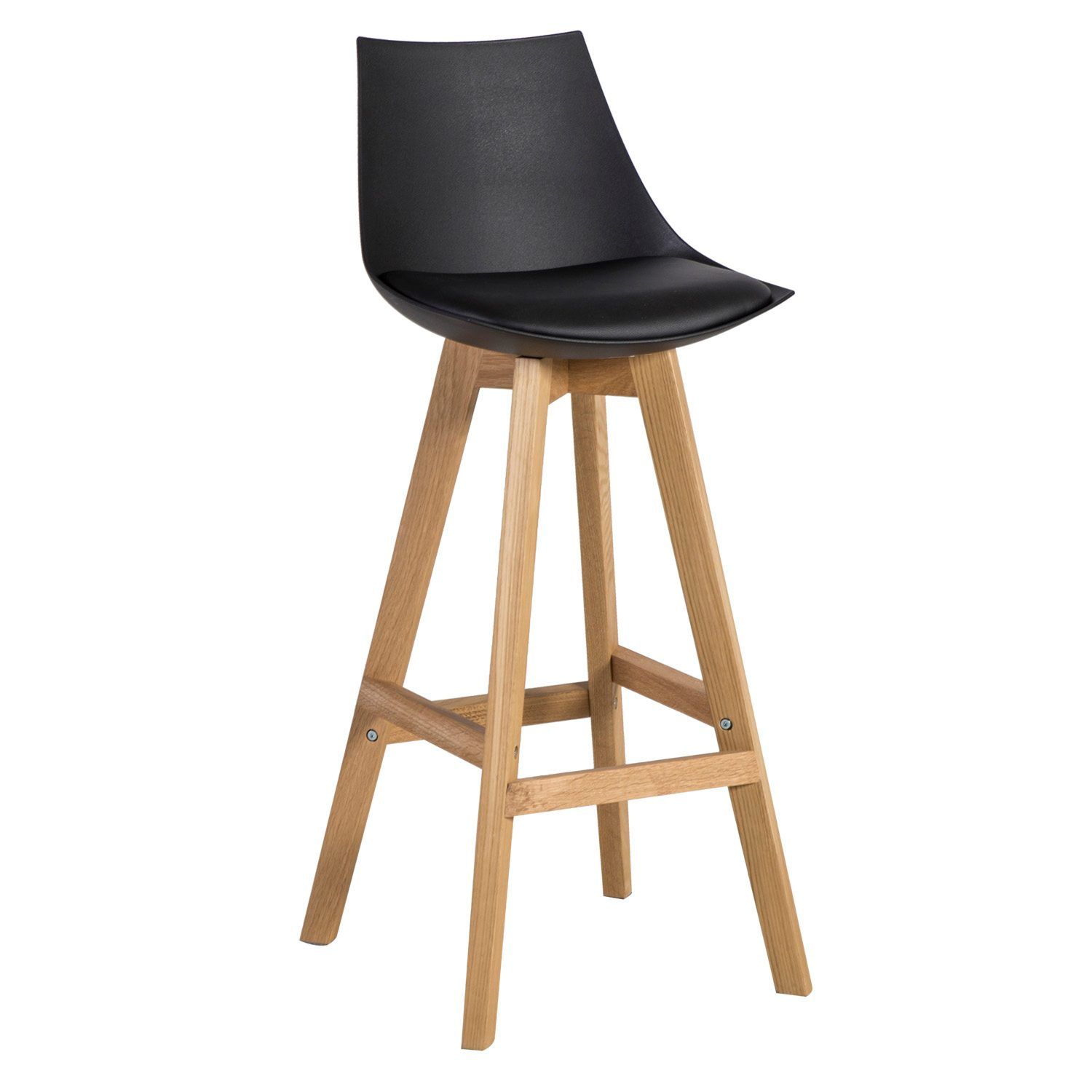 Barstol HOME4YOU Sonja 150x40xh74 cm, melamin med eikebark - svart