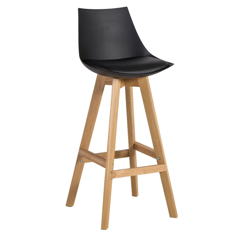 Barstol HOME4YOU Sonja 150x40xh74 cm, melamin med eikebark, svart