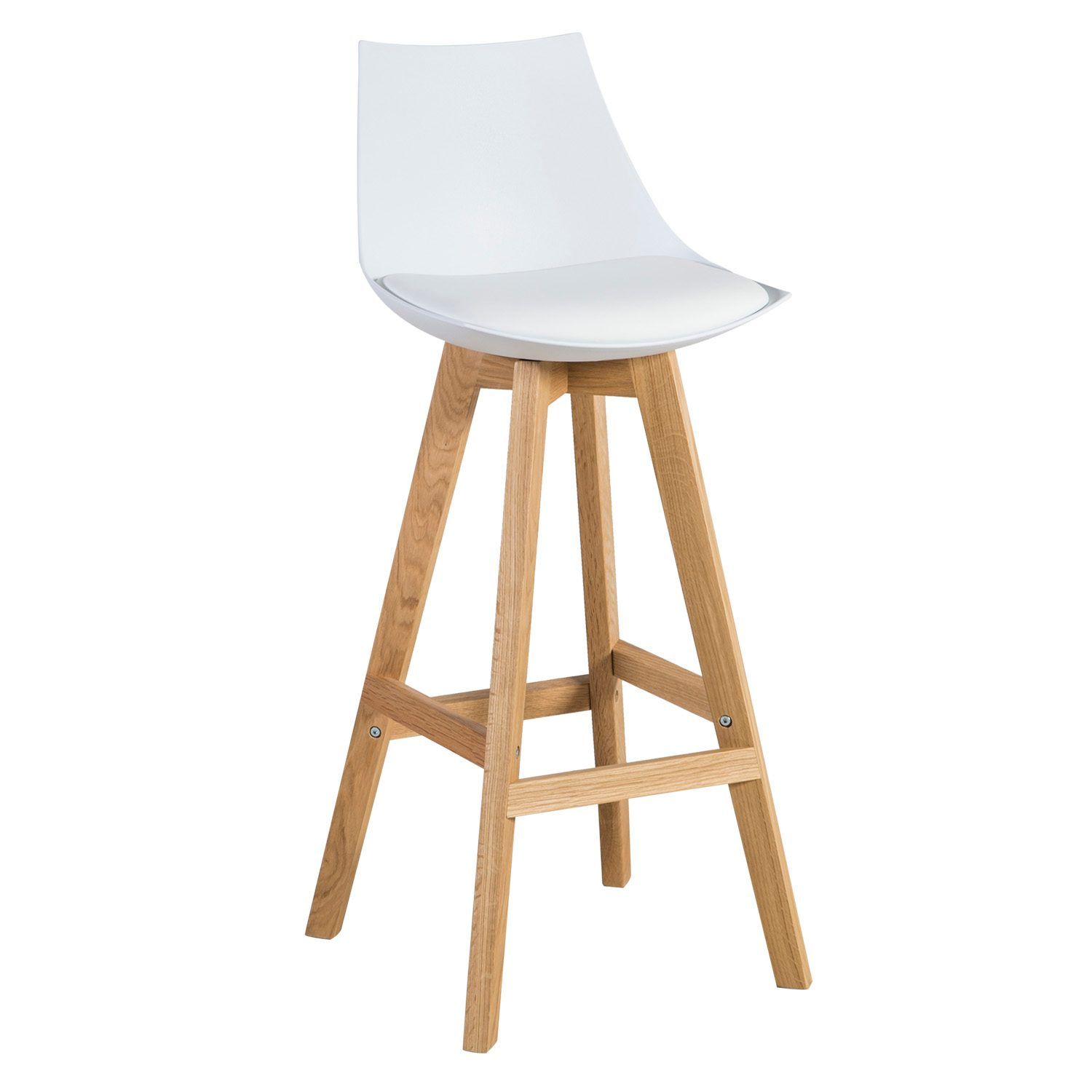 Barstol HOME4YOU Sonja 80x40xh85 cm, melamin med eikebark - hvit