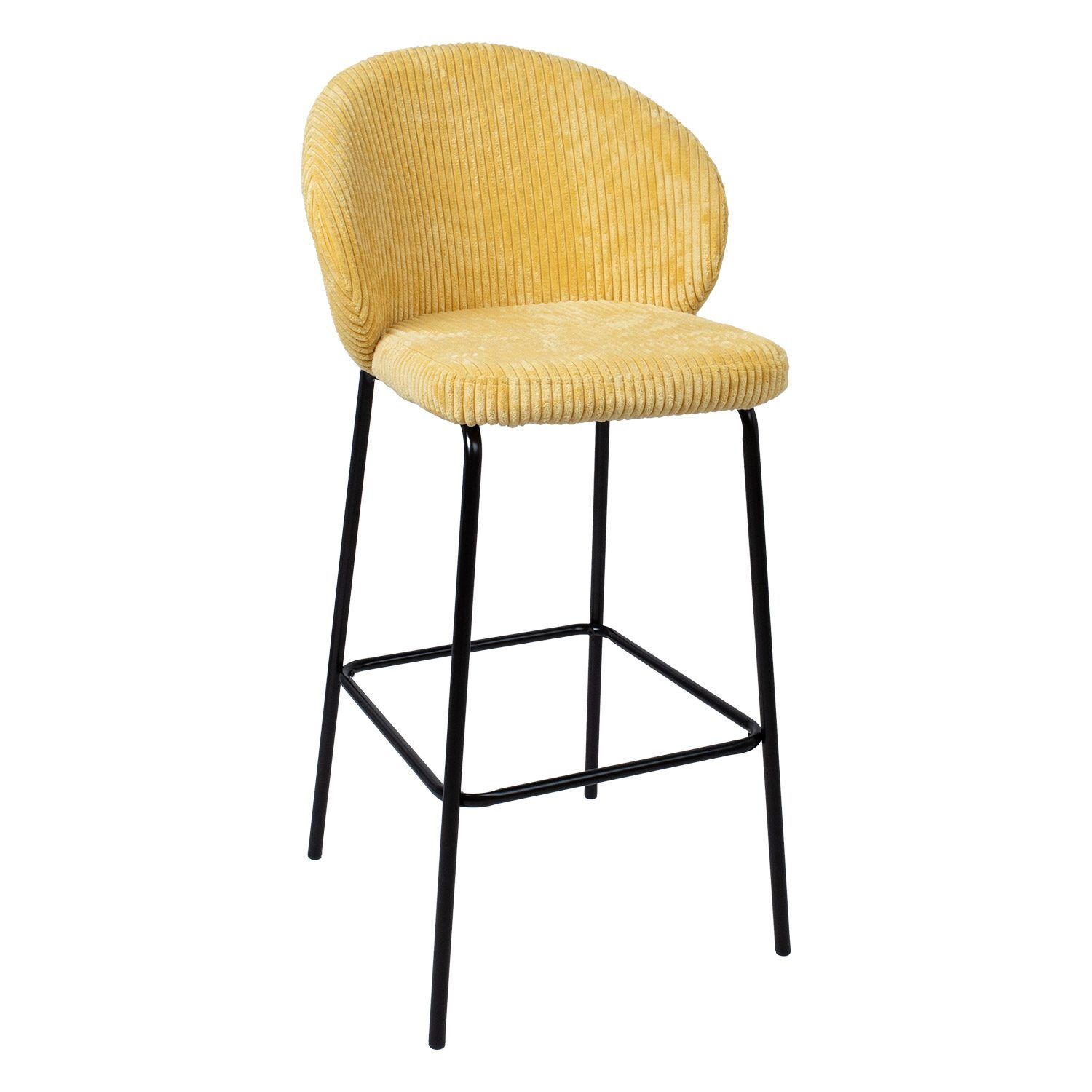 Barstol HOME4YOU Ziva Gul Cordfløyel - gul