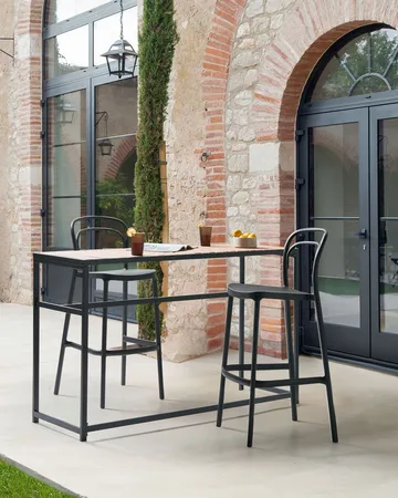 Barstol utendørs Porano - Svart - Husholdning - Bar & vin - Barmøbler
