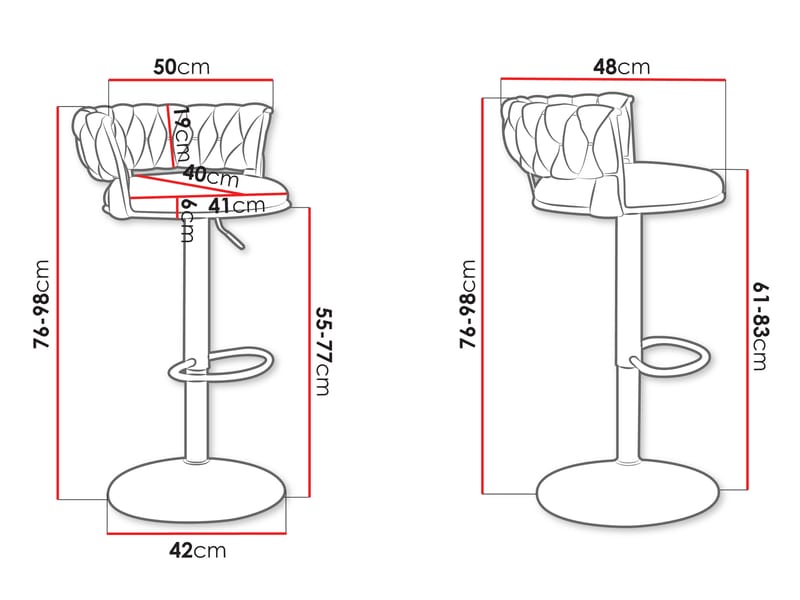 Garrick Barstol 76 cm 2-pakning - Svart - Husholdning - Bar & vin - Barmøbler