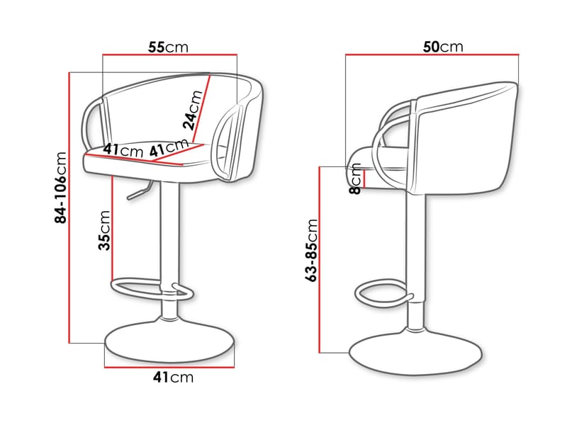Garrick Barstol 84 cm 2-pakning - Grå - Husholdning - Bar & vin - Barmøbler