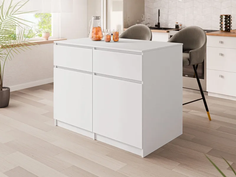 Valricon Kjøkkenøy 120 cm - hvit - Husholdning - Bar & vin - Barmøbler