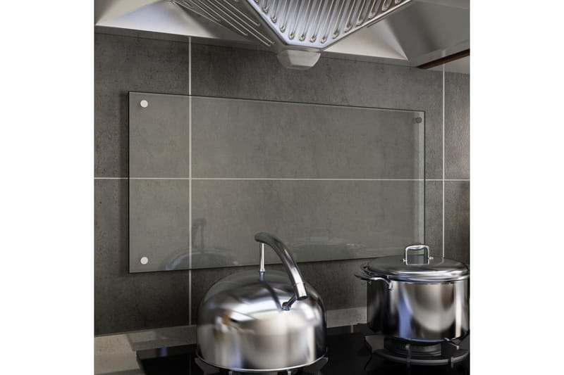 Kjøkkenplate gjennomsiktig 80x40 cm herdet glass - Gjennomsiktig - Tilbehør kjøkkenvifte & kjøkkenventilator