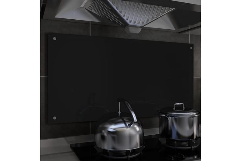 Kjøkkenplate svart 100x50 cm herdet glass - Tilbehør kjøkkenvifte & kjøkkenventilator