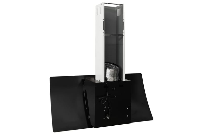 Vegghengt kjøkkenvifte 90 cm stål og herdet glass svart - Svart - Husholdning - Hvitevarer - Kjøkkenvifte & kjøkkenventilator - Veggmontert ventilator