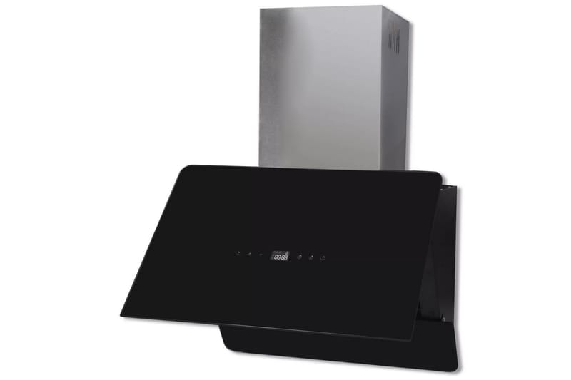 Kjøkkenvifte med skjerm svart herdet glass 600 mm - Veggmontert ventilator