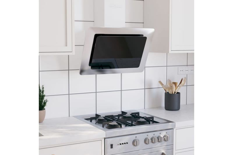 Vegghengt kjøkkenvifte 60 cm rustfritt stål herdet glass søl - Silver - Husholdning - Hvitevarer - Kjøkkenvifte & kjøkkenventilator - Veggmontert ventilator