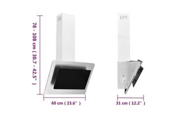 Vegghengt kjøkkenvifte 60 cm rustfritt stål herdet glass søl - Silver - Husholdning - Hvitevarer - Kjøkkenvifte & kjøkkenventilator - Veggmontert ventilator