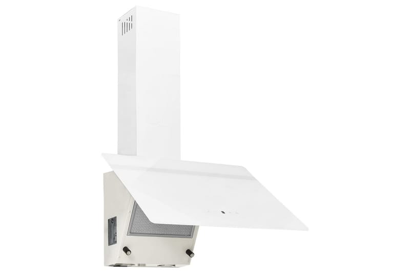 Vegghengt kjøkkenvifte 60 cm stål og herdet glass hvit - Hvit - Veggmontert ventilator