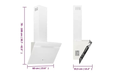 Vegghengt kjøkkenvifte 60 cm stål og herdet glass hvit - Hvit - Husholdning - Hvitevarer - Kjøkkenvifte & kjøkkenventilator - Veggmontert ventilator