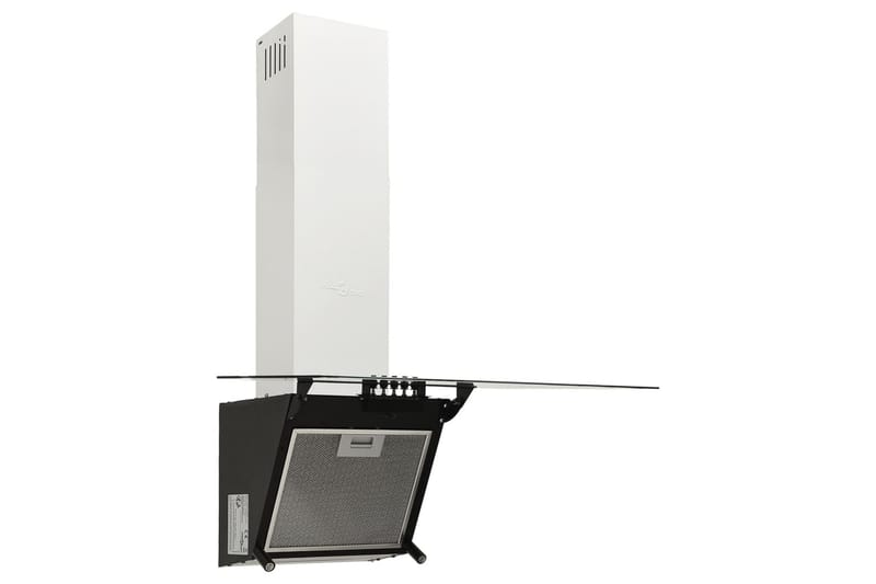 Vegghengt kjøkkenvifte 60 cm stål og herdet glass svart - Svart - Veggmontert ventilator