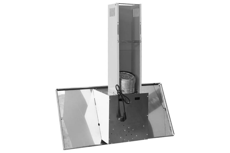 Vegghengt kjøkkenvifte 90 cm rustfritt stål herdet glass søl - Silver - Veggmontert ventilator