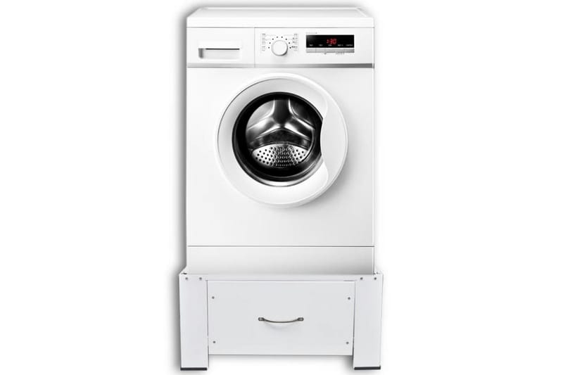 Vaskemaskinstativ med skuffe hvit - Vaskemaskin - Tilbehør vaskemaskin