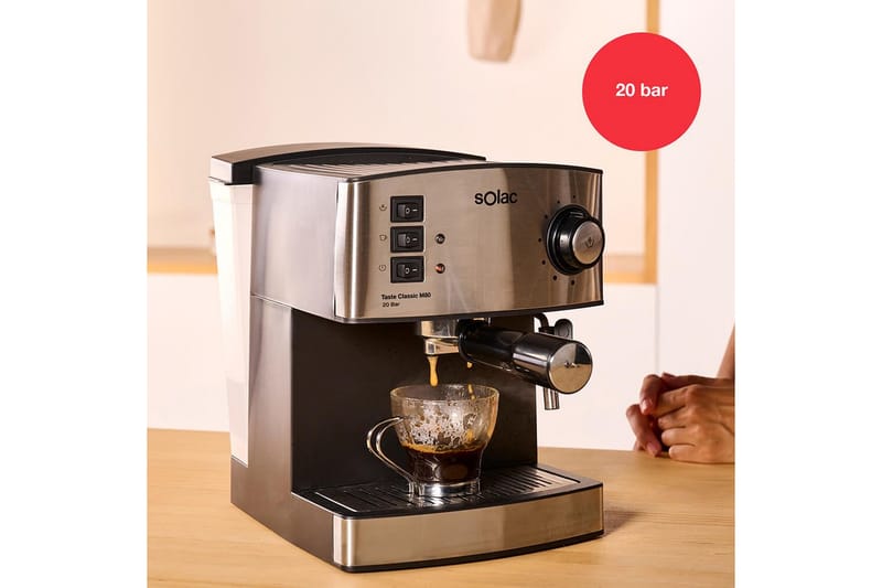 Espressomaskin Solac Taste Classic M80 Inox Matt Sølv - Matt Sølv - Husholdning - Kjøkkenmaskiner - Kaffemaskin & kaffetilbehør